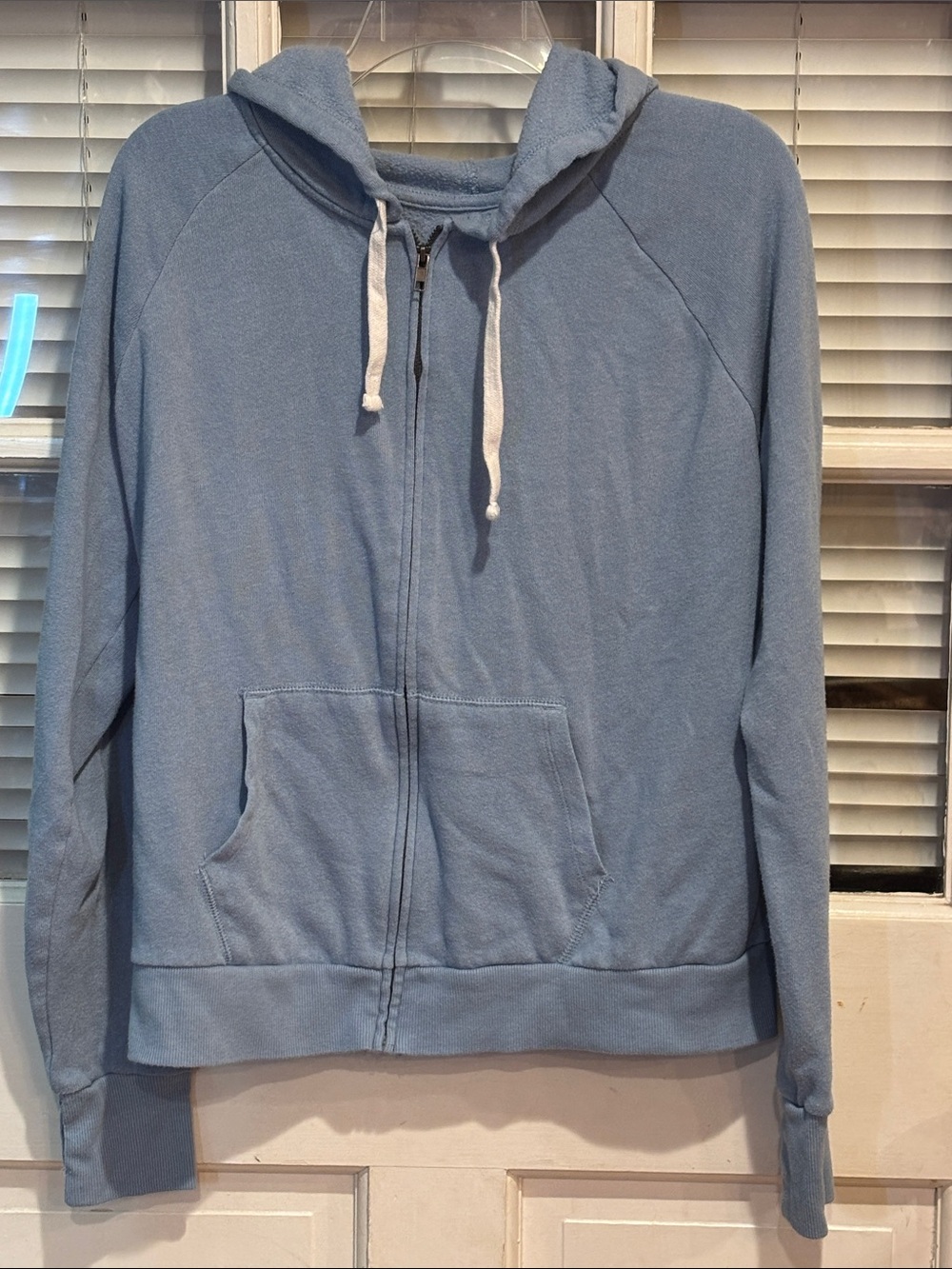SO Light Blue Zip Hoodie with Drawstring